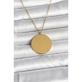 316L Çelik Gold Renk Ayetel Kürsi ve Allah Yazılı Kolye TJ-BKO11055