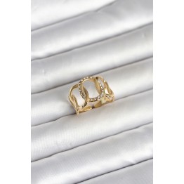 316L Çelik Gold Renk Samanyolu Model Kadın Yüzük TJ-BYK4160