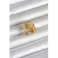 316L Çelik Gold Renk Başak Modeli Kadın Yüzük TJ-BYK4162