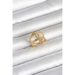 316L Çelik Gold Renk Burgu Düğüm Model Kadın Yüzük TJ-BYK4163