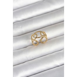316L Çelik Gold Renk Zincir Model Kadın Yüzük TJ-BYK4166