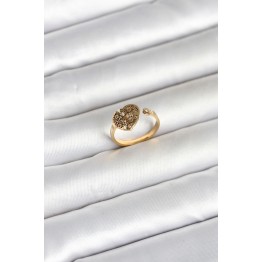 316L Çelik Gold Renk Kalp Model Kadın Yüzük TJ-BYK4172