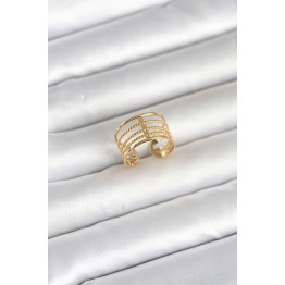 316L Çelik Gold Renk Vintage Model Kadın Yüzük TJ-BYK4173