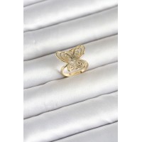 Pirinç Gold Renk Füsun Model Kadın Yüzük TJ-BYK4184