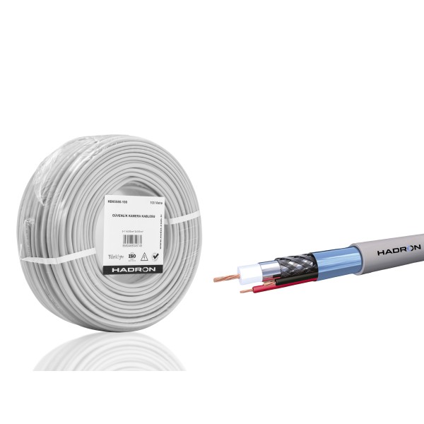 Cctv Kablo Mini Coax Eco Cca 2X0.50 Mm 100 M - Gri HDX5580-100