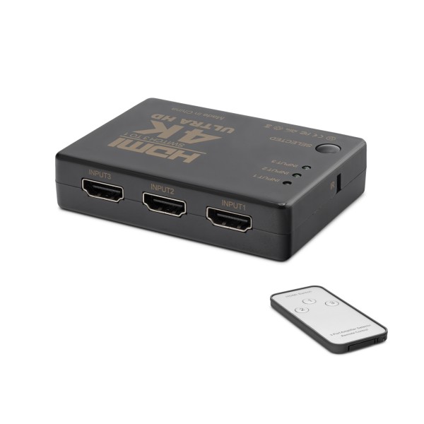 Hdmi Switch 4K Kumandalı 3 In 1 Out - Siyah HDX1308