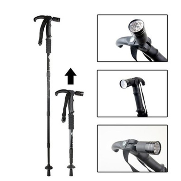 Boya Göre Ayarlı Işıklı Yürüyüş Bastonu LED Güçlü Aydınlatmalı Ergonomik Tasarım WT-002