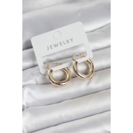 Gold Renk Pirinç Halka 20 mm Kadın Küpe TJ-BKP11761