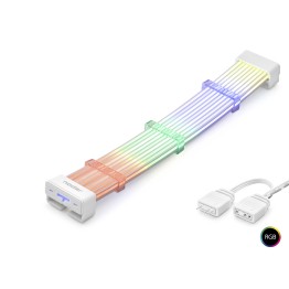 2X8 Pin Argb Pcie Gpu Güç Uzatma Kablosu Bükülebilir 3 Mm 44 Led Beyaz ND2802A
