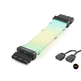 24 Pin Argb Power Supply Uzatma Kablosu Gümüş Kaplamalı Bükülebilir 2 Mm 108 Led Siyah ND2814B