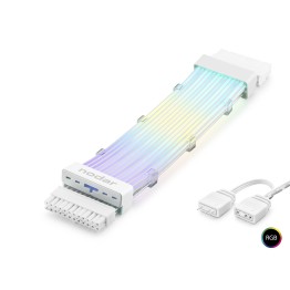 24 Pin Argb Power Supply Uzatma Kablosu Gümüş Kaplamalı Bükülebilir 2 Mm 108 Led Beyaz ND2814W