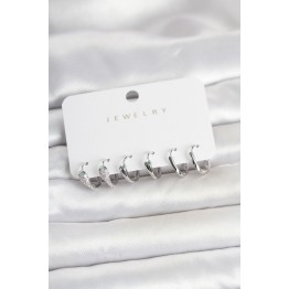 Pirinç Gümüş Renk Yılan Model Kadın Küpe Seti TJ-BKP11787