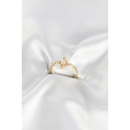 Gold Renk Vintage Model Zirkon Taşlı Yüzük TJ-BYK4187
