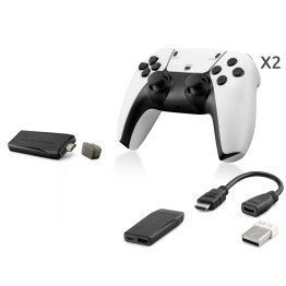 Retro Oyun Stick Hdmi Çift Gamepad Seti 2.4G Kablosuz - Beyaz HD331
