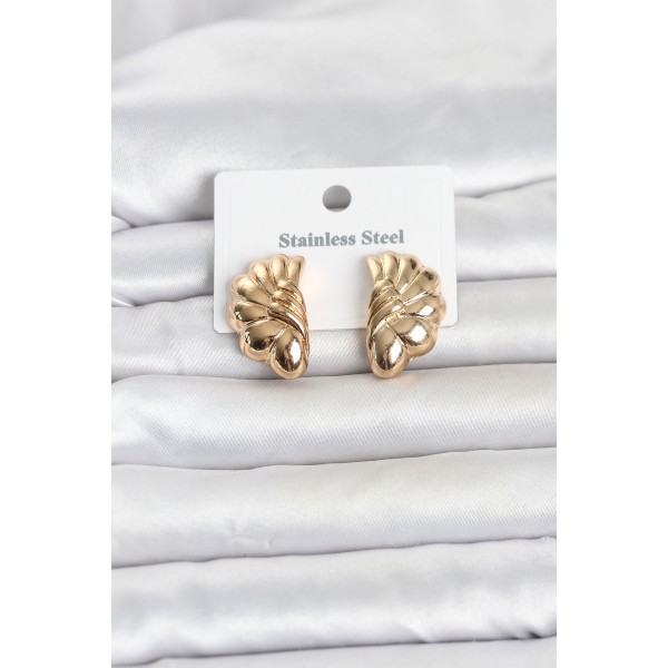 316L Çelik Gold Renk Vintage Model Kadın Küpe TJ-BKP11813