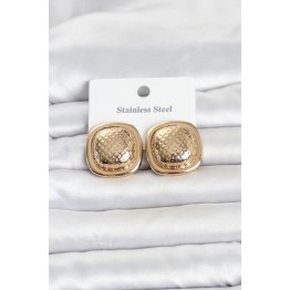 316L Çelik Gold Renk Düğme Model Kadın Küpe TJ-BKP11816