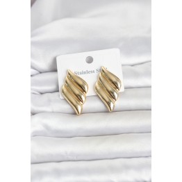 316L Çelik Gold Renk Motif Model Kadın Küpe TJ-BKP11819