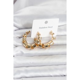 316L Çelik Gold Renk Spiral Halka Kadın Küpe TJ-BKP11823