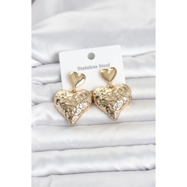 316L Çelik Gold Renk Kalp Model Kadın Küpe TJ-BKP11825