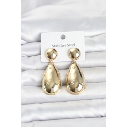 316L Çelik Gold Renk Damla Model Kadın Küpe TJ-BKP11830