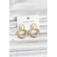 316L Çelik Gold Renk Vintage Model Kadın Küpe TJ-BKP11831