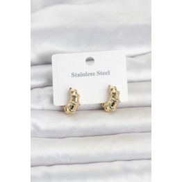 316L Çelik Gold Renk Halka Model Kadın Küpe TJ-BKP11834