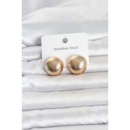 316L Çelik Gold Renk Top Model Kadın Küpe TJ-BKP11836
