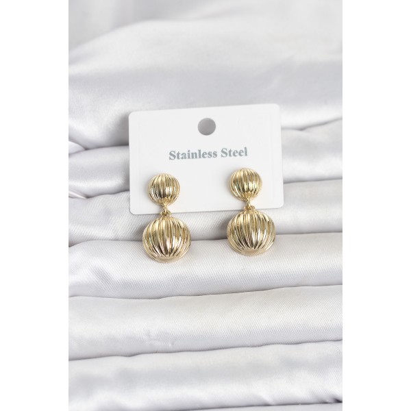 316L Çelik Gold Renk Vintage Model Kadın Küpe TJ-BKP11837