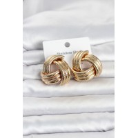 316L Çelik Gold Renk Sarmal Model Kadın Küpe TJ-BKP11841