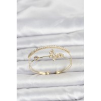 Pirinç Gold Renk Model Kadın Bileklik TJ-BB8505