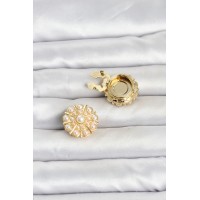 Vintage Model Gold Renk Düğme veya Manşet Broşu TJ-BR486