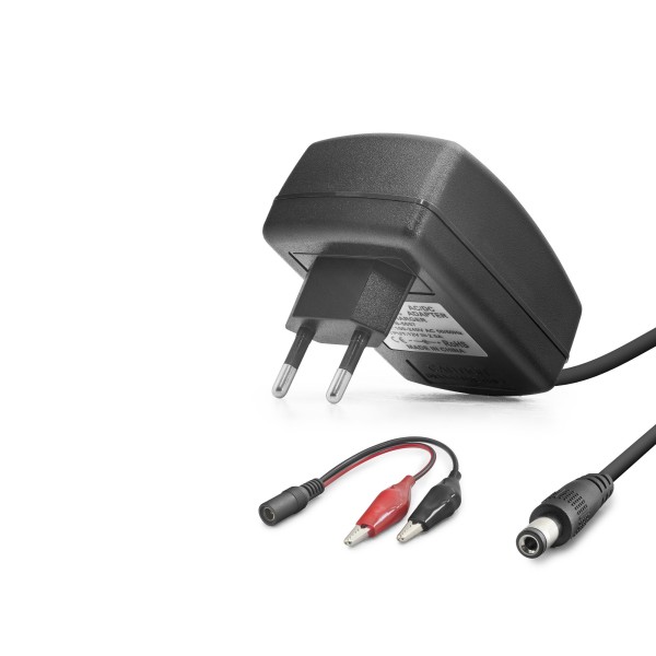 Akü Şarj Adaptörü 12V 2.5A 30W Krokodil Uç Siyah B5057