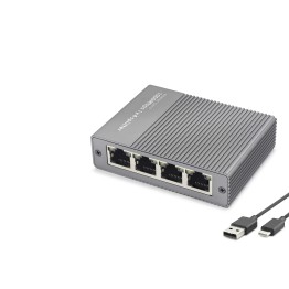 Gigabit Ethernet Switch 5 Port Type C Güç Girişli Gri HDX1414
