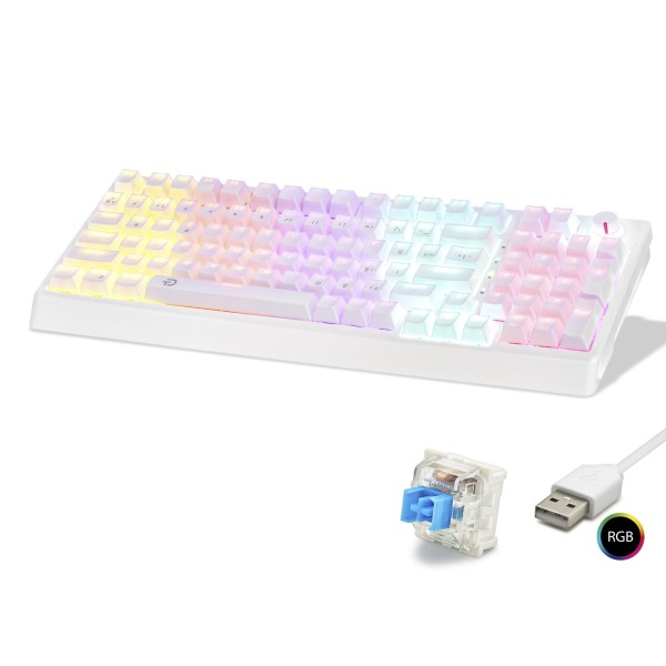 Mekanik Klavye 104 Tuş Blue Switch Rgb - Beyaz G500XW