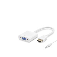 Hdmi To Vga Dişi Ses Çıkışlı Görüntü Dönüştürücü 1080P - Beyaz HDX2019B