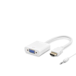 Hdmi To Vga Dişi Ses Çıkışlı Görüntü Dönüştürücü 1080P - Beyaz HDX2019B