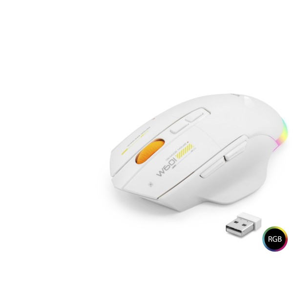 Dual Mode Kablosuz Mouse 12800 Dpi 7 Tuş Makro 1000Hz Rgb - Beyaz W601W