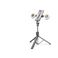 Telefon Tripodu Ve Selfie Çubuğu Çift Led Bluetooth Kumandalı 182 Cm Siyah ND1033