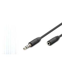 3.5 Mm Trrs Aux Uzatma Kablosu 3 M - Siyah HDX1011