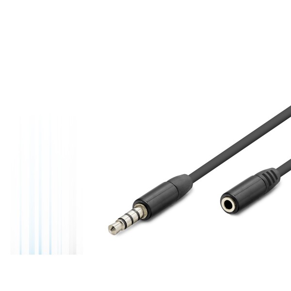 3.5 Mm Trrs Aux Uzatma Kablosu 3 M - Siyah HDX1011