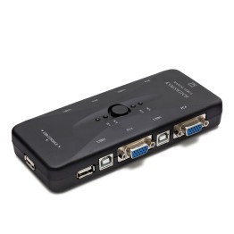 Vga Usb Kvm Swıtch 4 In 1 Out + 4 Port Usb Console - Sıyah HD230