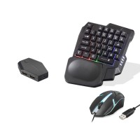 Mobil Oyun Klavye Mouse Dönüştürücü Seti Rgb Siyah ND762