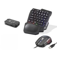 Mobil Oyun Klavye Mouse Dönüştürücü Seti Rgb Siyah K191