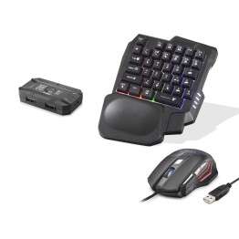 Mobil Oyun Klavye Mouse Dönüştürücü Seti Rgb Siyah K191