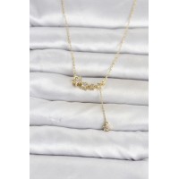 Pirinç Gold Renk Minimal Sallantılı Yıldız Model Kadın Kolye TJ-BKO11122