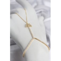 Gold Renk Pirinç Zirkon Taşlı Model Şahmeran TJ-SN769