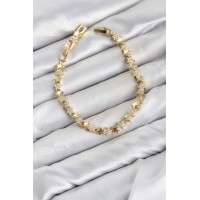 CM Yıldız Model Zirkon Taşlı VIP Seri Gold Renk Pirinç Kadın Bileklik TJ-BB8608