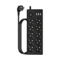 Çoklu Priz 10 lu + 3 USB + 1 Type-C 3680W 16A Anahtarlı Akım Korumalı Uzatma Prizi (2 Metre Kablo) FTR14
