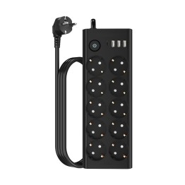 Çoklu Priz 10 lu + 3 USB + 1 Type-C 3680W 16A Anahtarlı Akım Korumalı Uzatma Prizi (2 Metre Kablo) FTR14