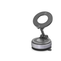 Magsafe Uyumlu Manyetik Vantuzlu 360° Döner Araç Içi Telefon Tutucu Metal - Siyah HDX8028